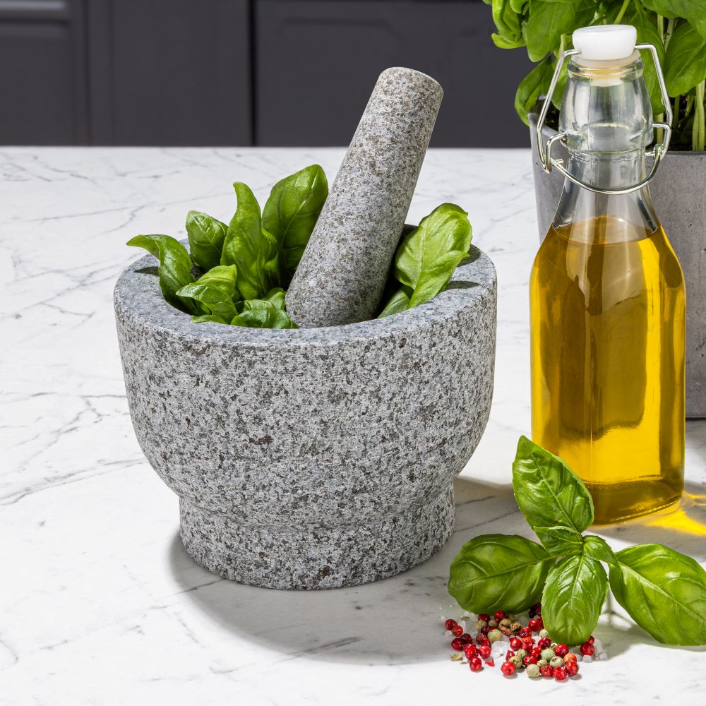 Haushalt International Granitmörser mit Stößel Maße: ca. Ø 15 x H 10cm