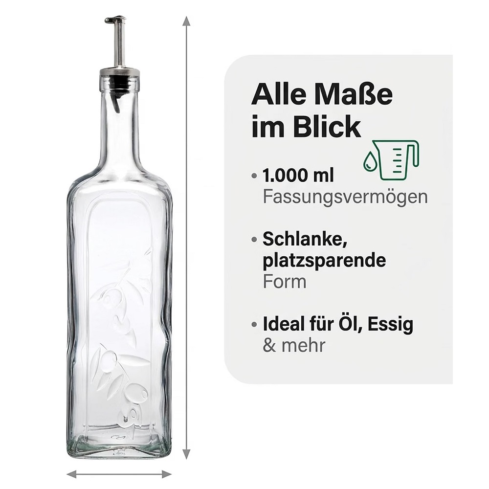 Der-Porzellan-Laden by Pasabahce Homemade Öl und Essigflasche 1000 ml