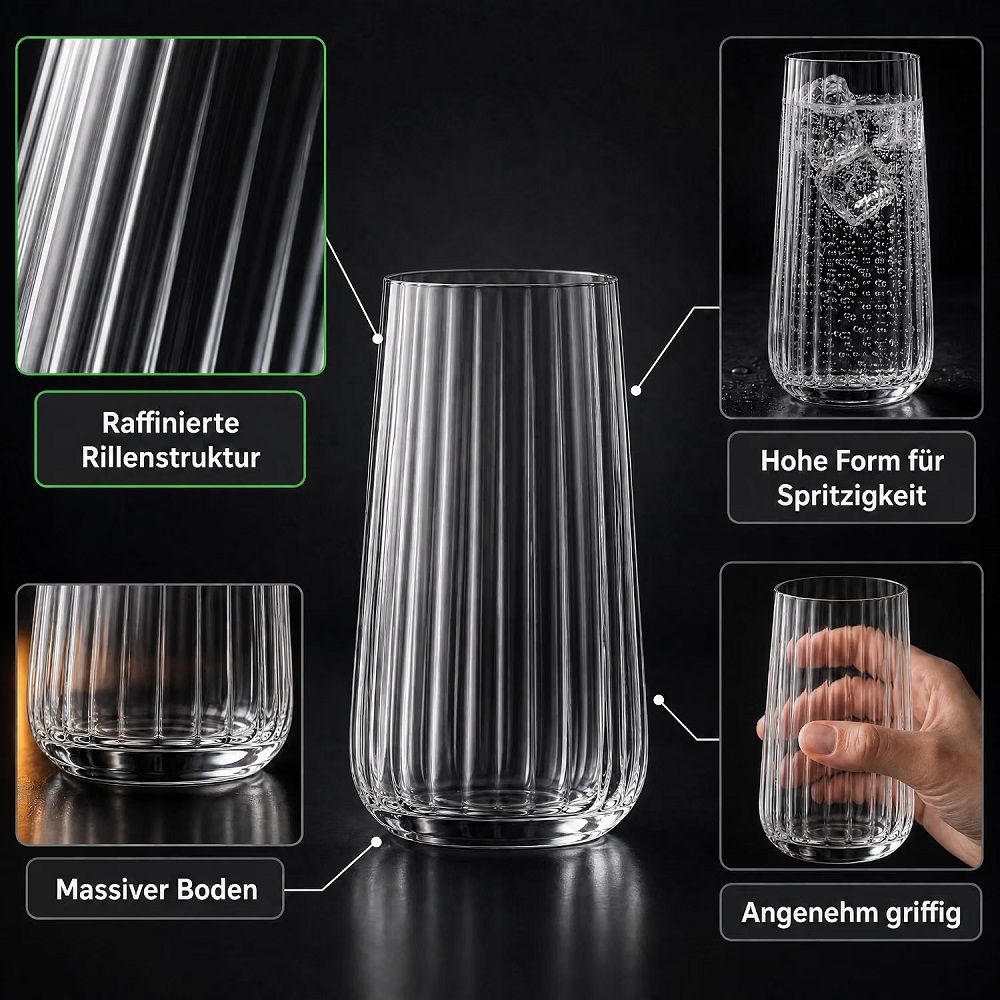 Der-Porzellan-Laden by Spiegelau Lifestyle Longdrinkglas 510 ml 4er Set