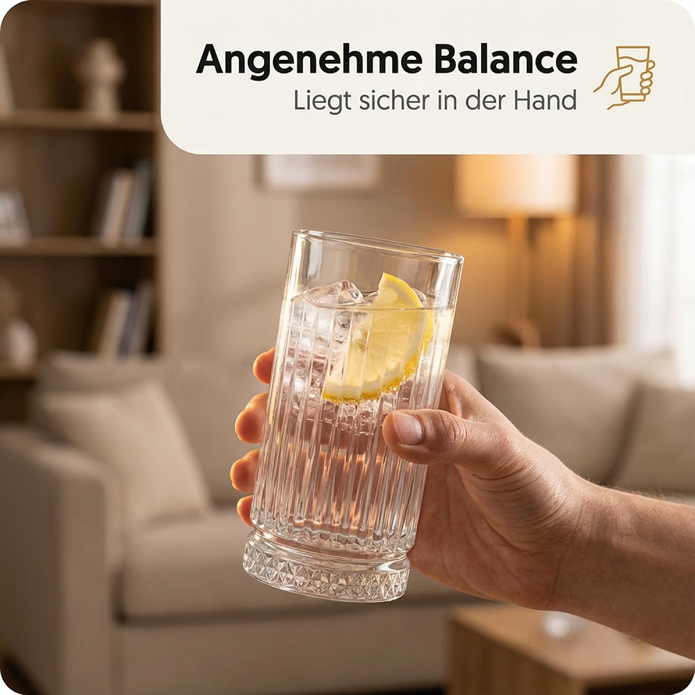 Der-Porzellan-Laden by Pasabahce Elysia Longdrinkglas 280 ml 4er Set