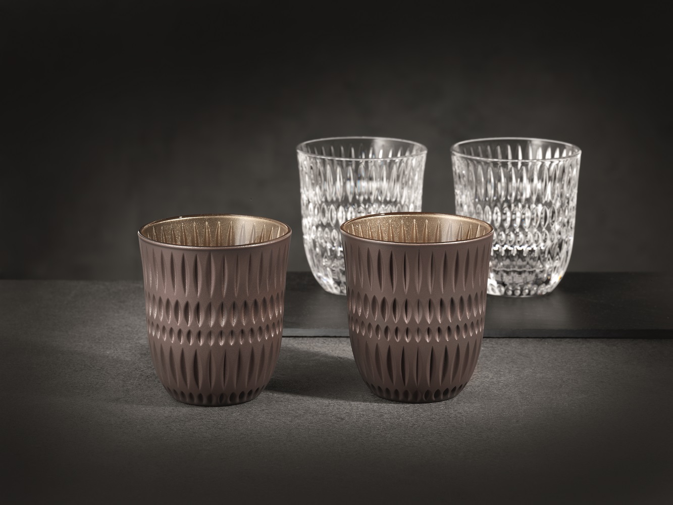 Nachtmann Ethno Colors Becher Mocca/Gold 2er Set