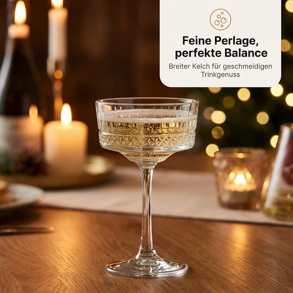 Der-Porzellan-Laden by Pasabahce Elysia Champagner Coupe 260 ml 6er Set