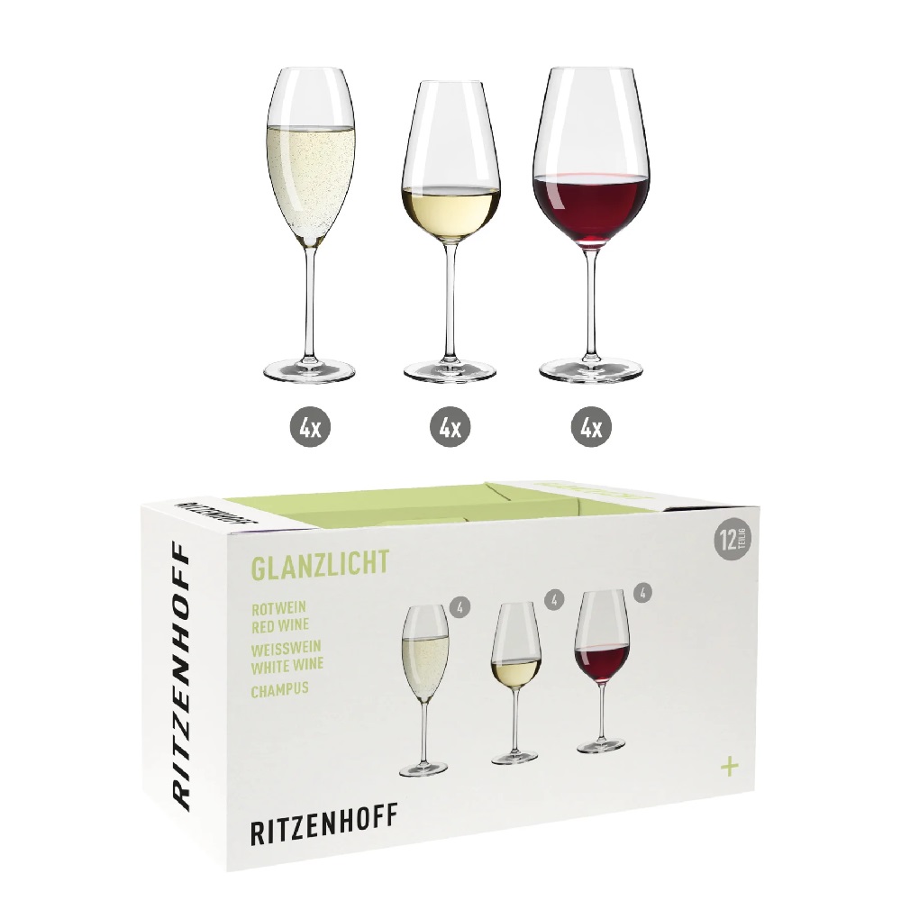 Ritzenhoff Glanzlicht Wein, Sektglas 12er-Set H24