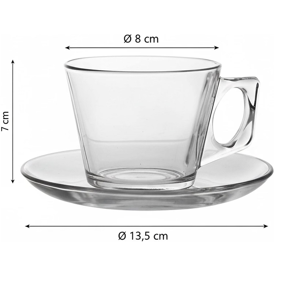 Der-Porzellan-Laden by Pasabahce Vela Kaffeetassenset Tasse und Untertasse 12tlg.