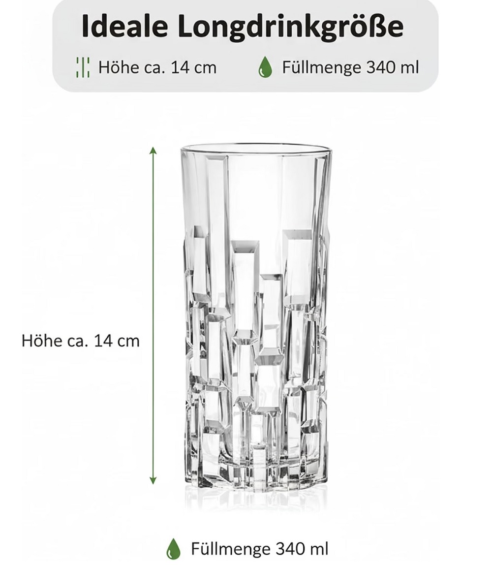 Der-Porzellan-Laden by RCR Etna Longdrinkgläser 340 ml 6er Set