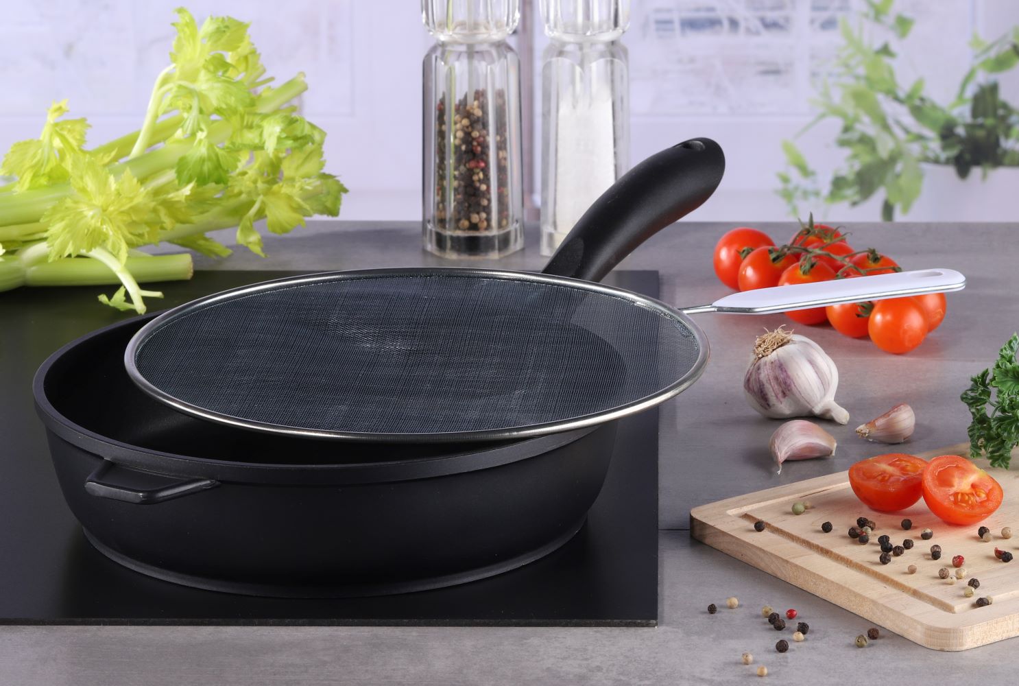 Haushalt International Pfannenspritzschutz 2-tlg. Maße: ca. Ø: 25 und 29cm