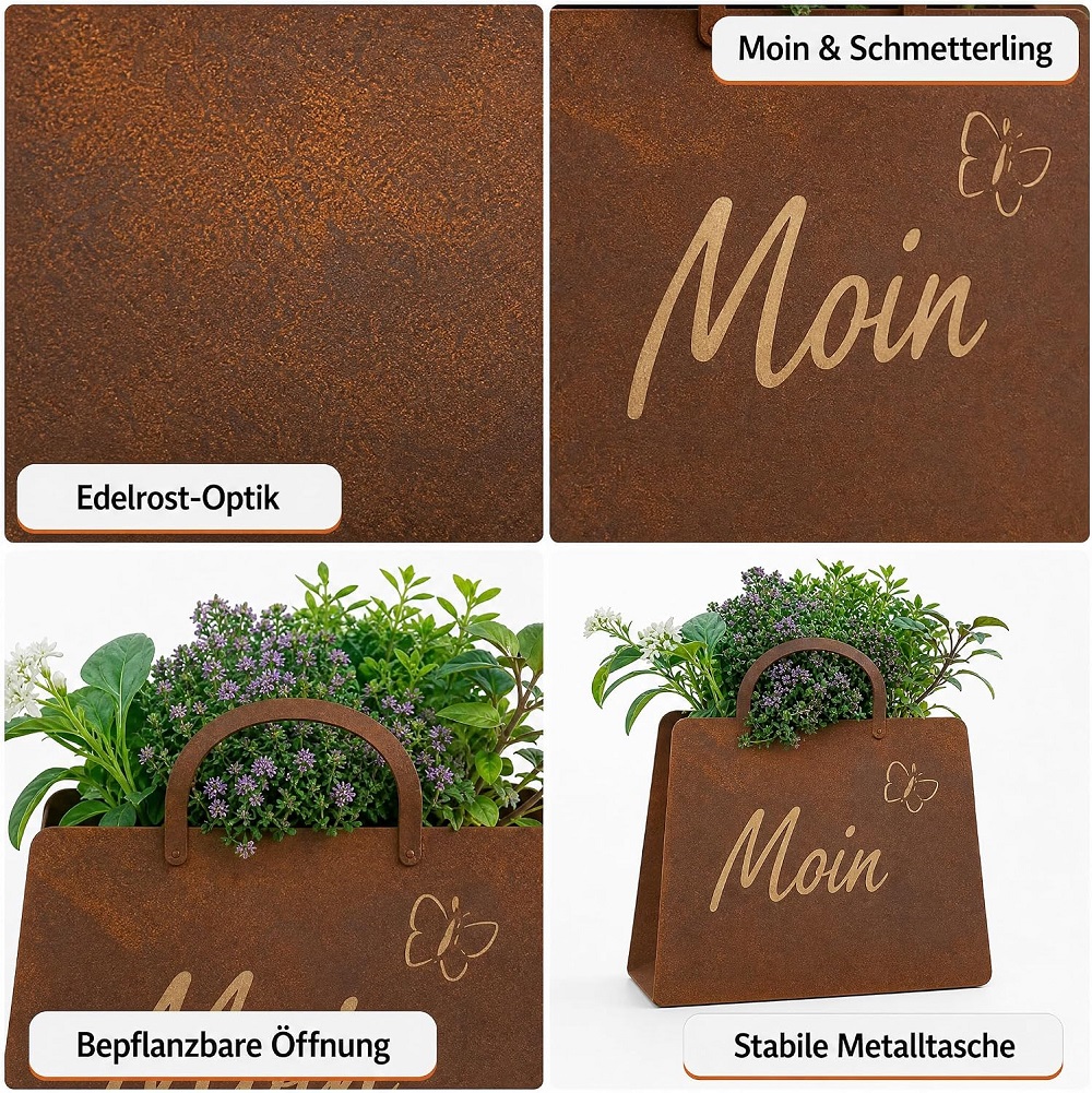 Tasche zum Bepflanzen 'Moin' 32x27x12cm