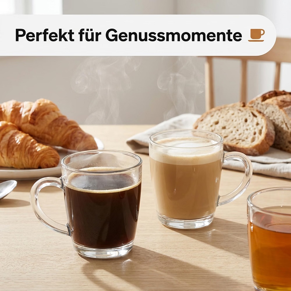 Der-Porzellan-Laden by Pasabahce Basic Henkeltasse 350 ml 6er Set