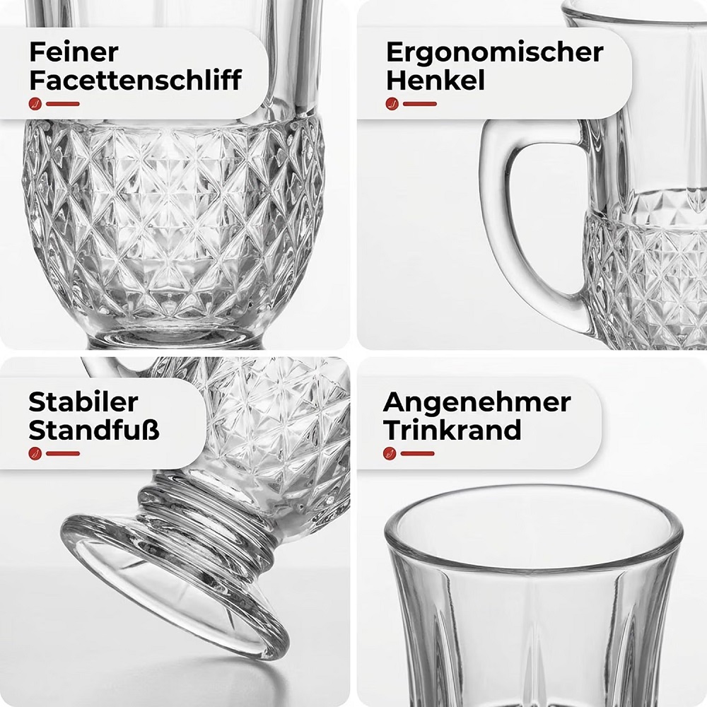 Der-Porzellan-Laden by Pasabahce Istanbul Teeglas mit Henkel 6er Set