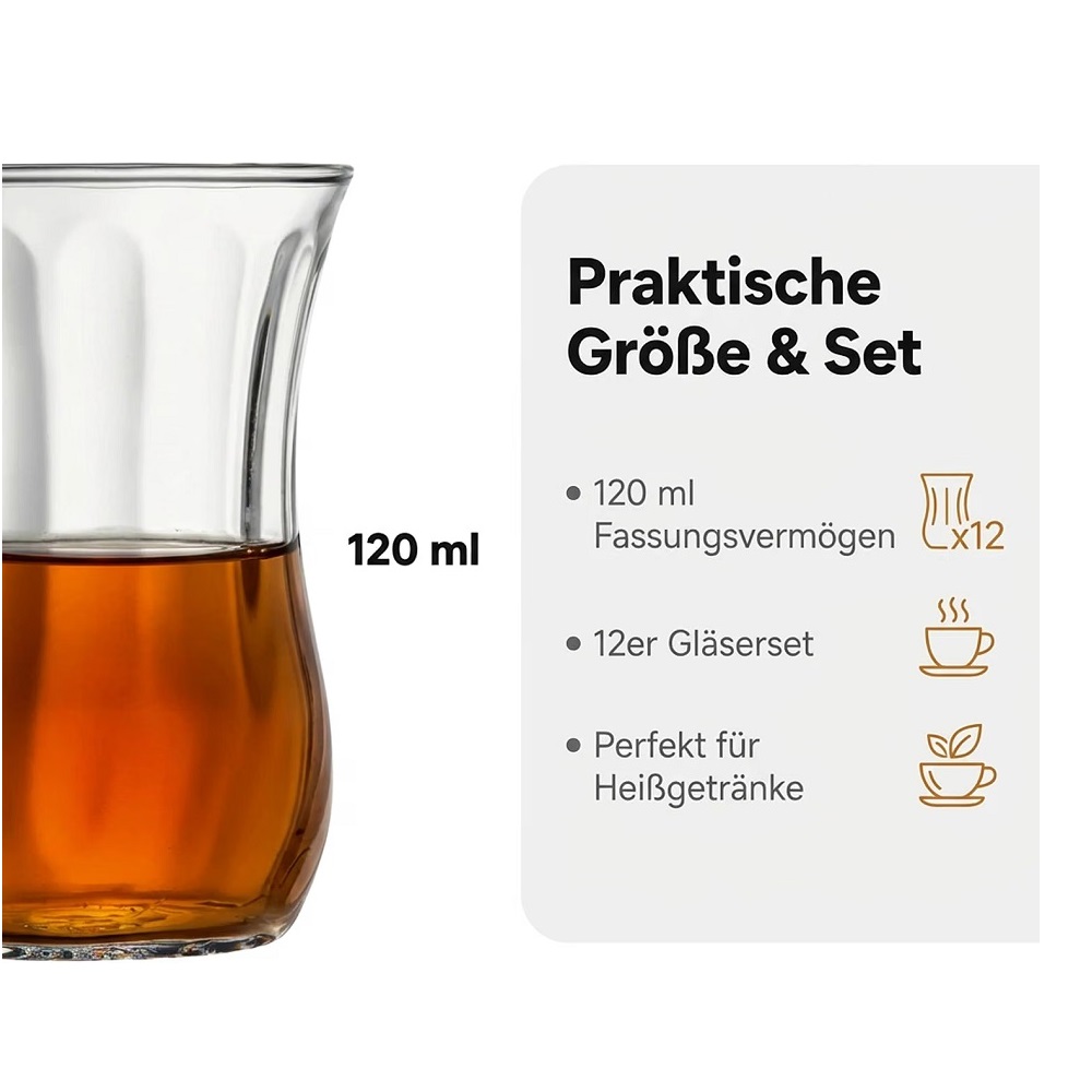Der-Porzellan-Laden by Pasabahce Üsküdar Teeglas 120 ml 12er Set