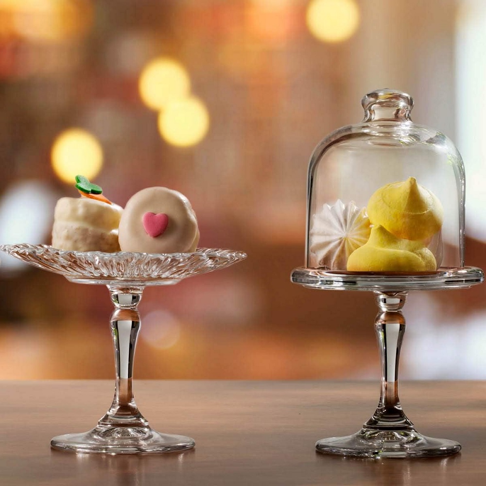 Pasabahce Mini Patisserie Servierschale mit Standfuß und Kuppel