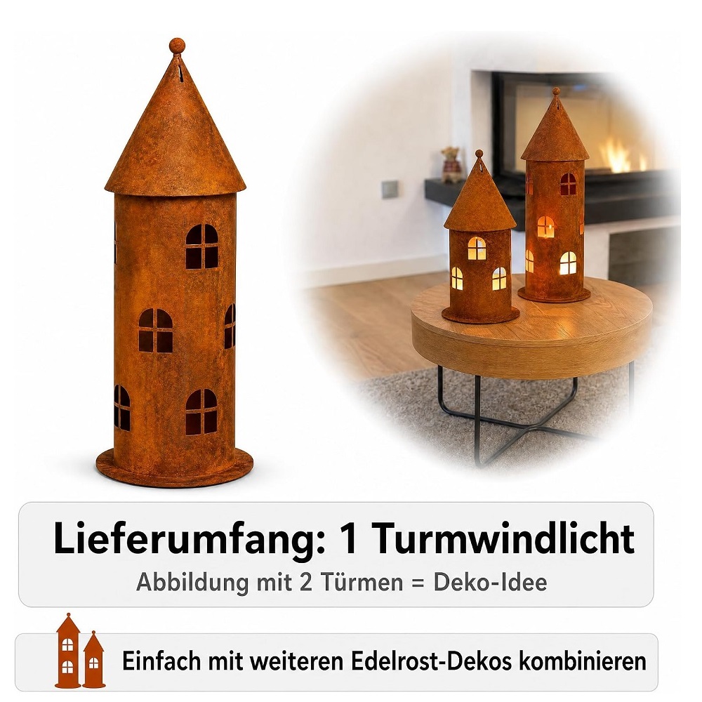 Windlicht "Turm" 58 cm