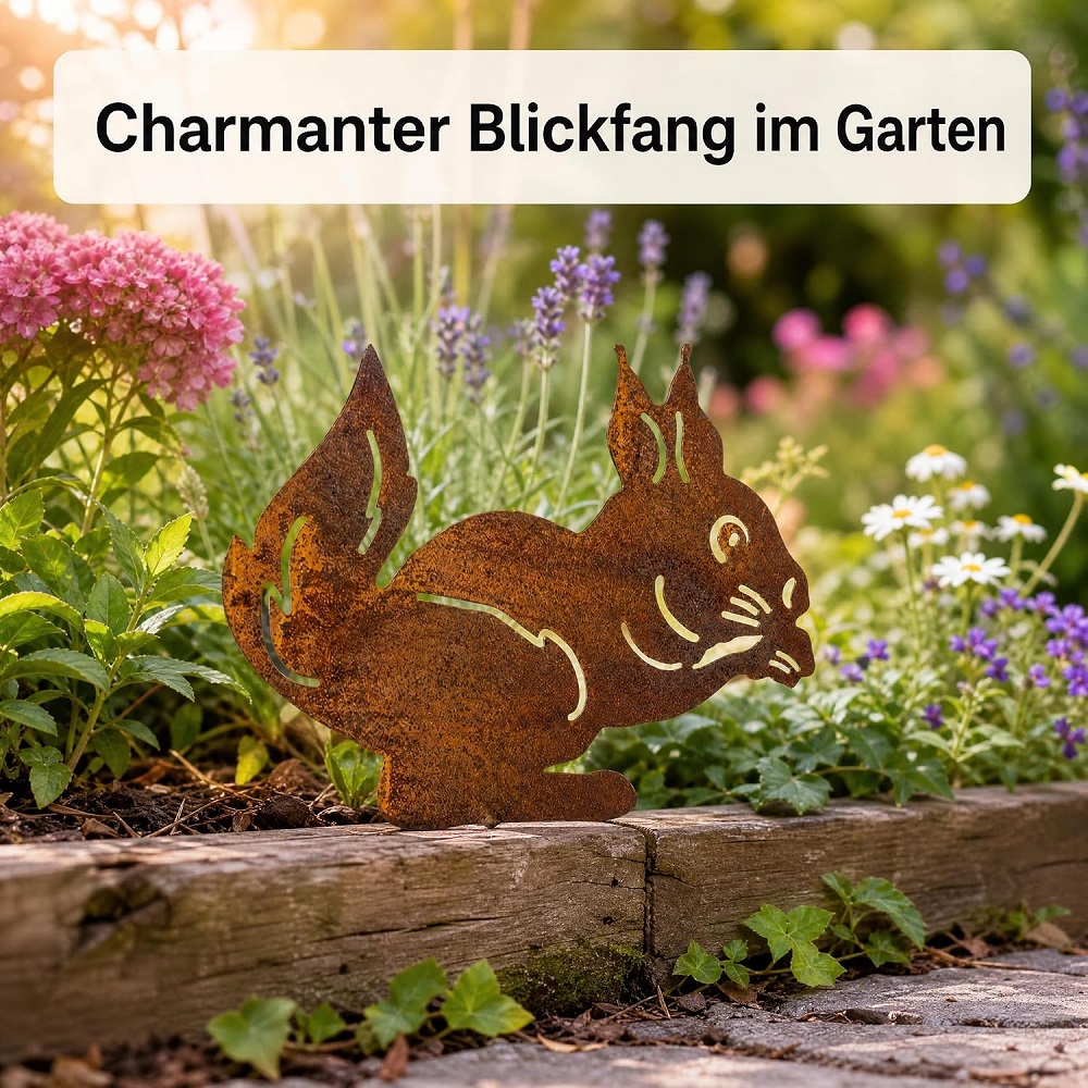 Eichhörnchen mit Nuss zum Schrauben A 16x13 cm
