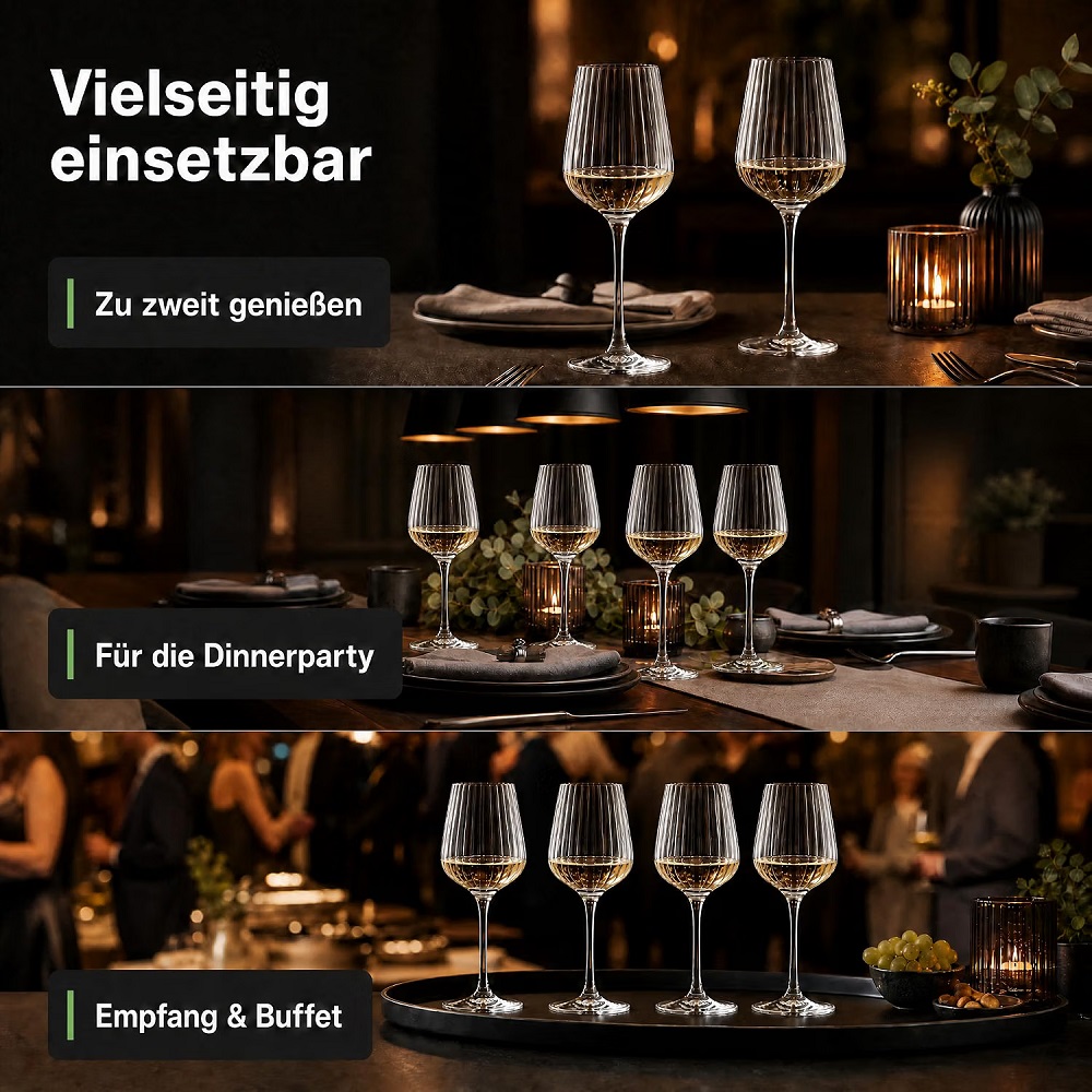 Der-Porzellan-Laden by Spiegelau Lifestyle Weißweinglas 440 ml 4er Set