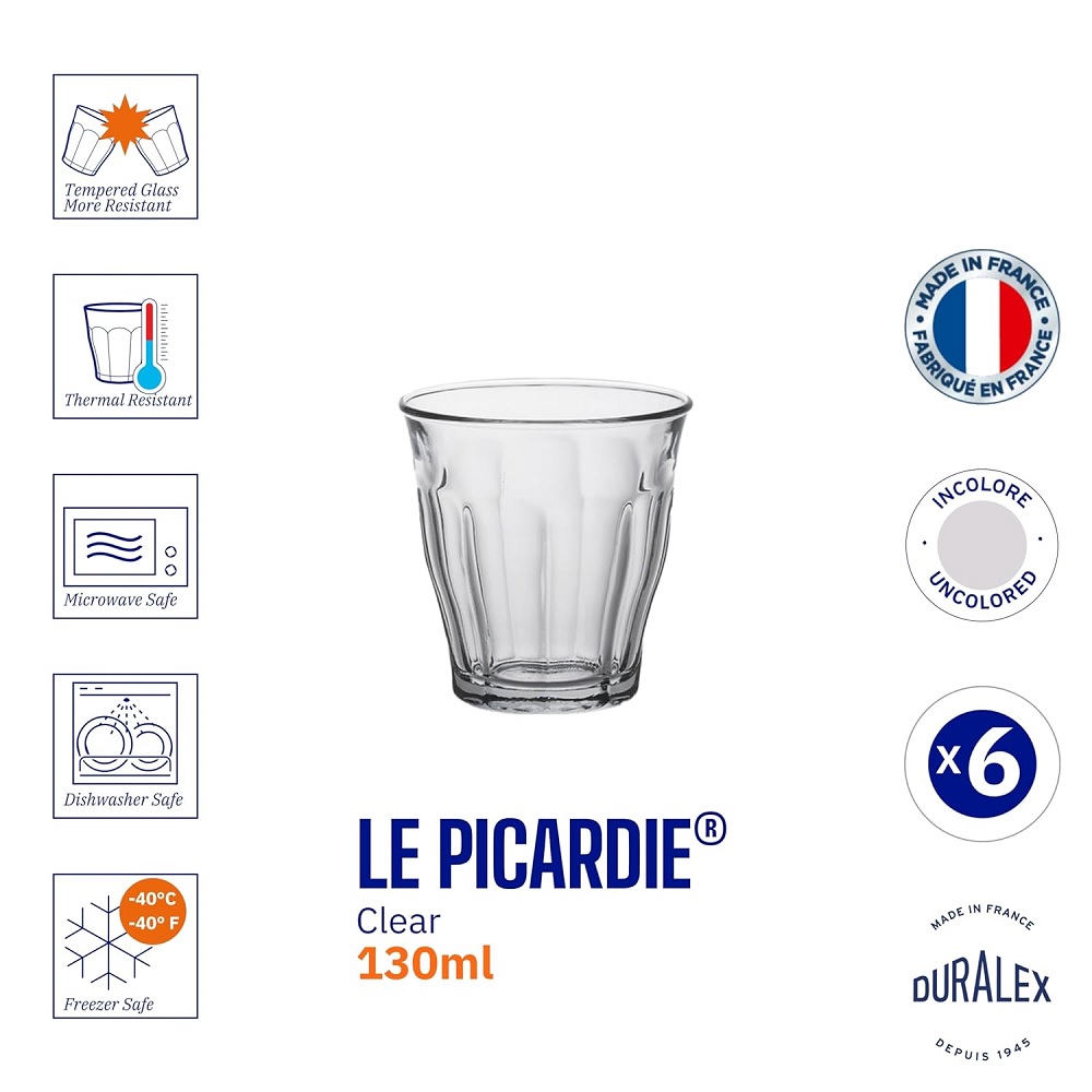 Duralex Picardie Becher 130 ml 6er Set