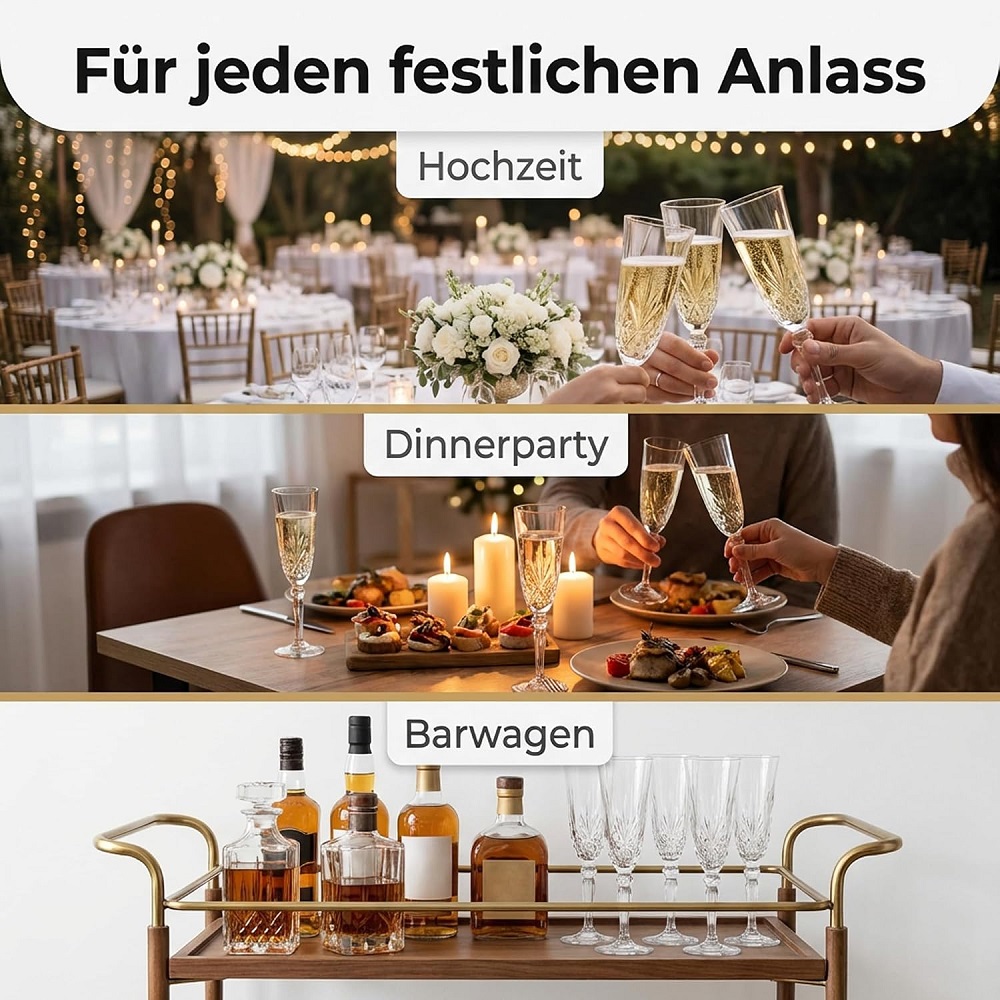 Der-Porzellan-Laden by RCR Melodia Champagnerkelch 160 ml 6er Set
