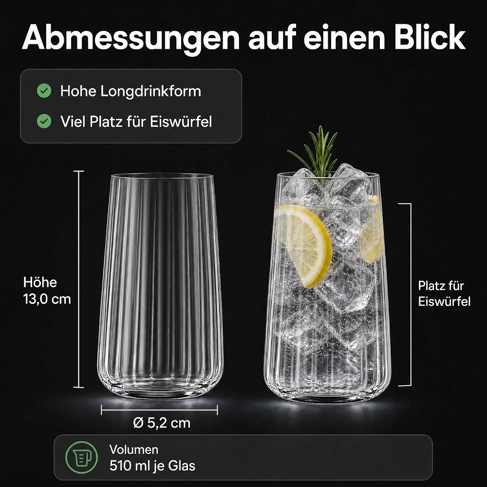 Der-Porzellan-Laden by Spiegelau Lifestyle Longdrinkglas 510 ml 4er Set