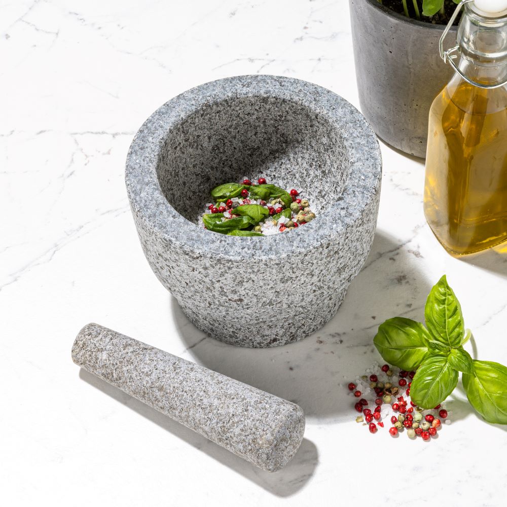Haushalt International Granitmörser mit Stößel Maße: ca. Ø 15 x H 10cm