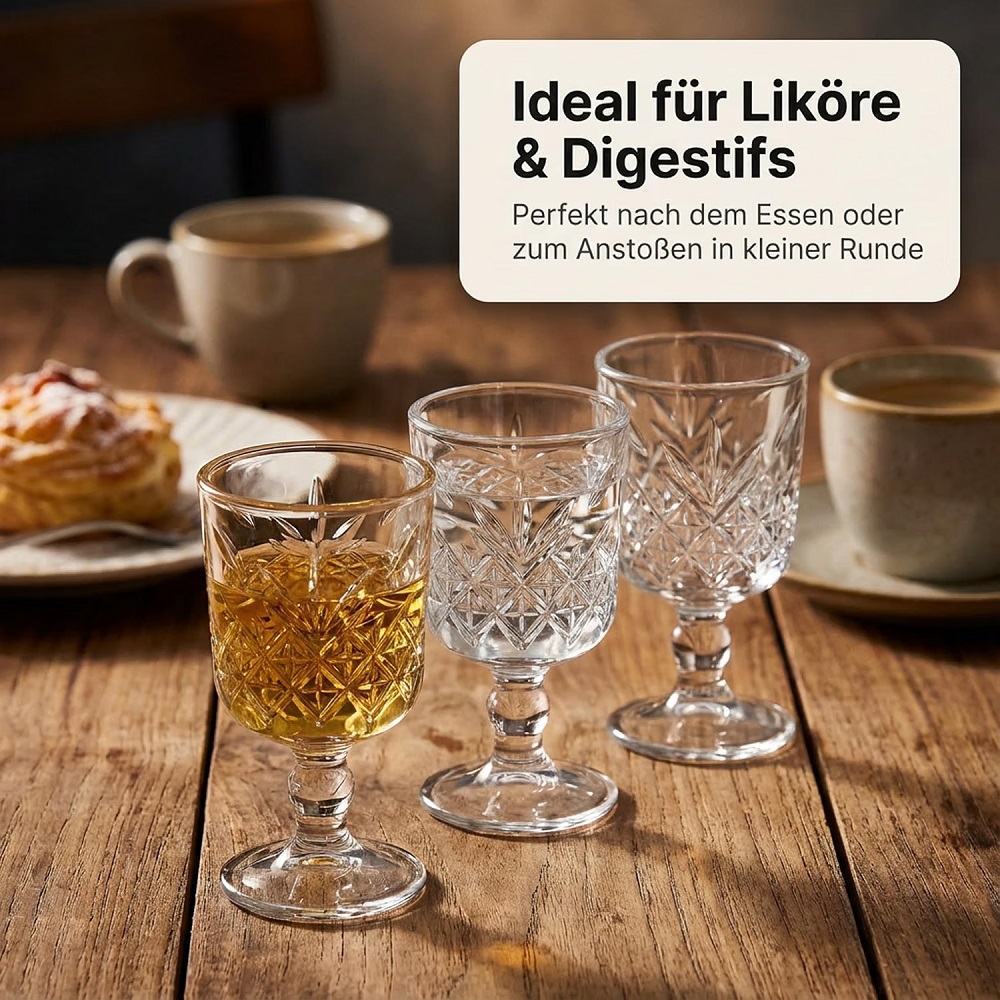 Der-Porzellan-Laden by Pasabahce Timeless Likör/Schnapsglas 60 ml 6er Set