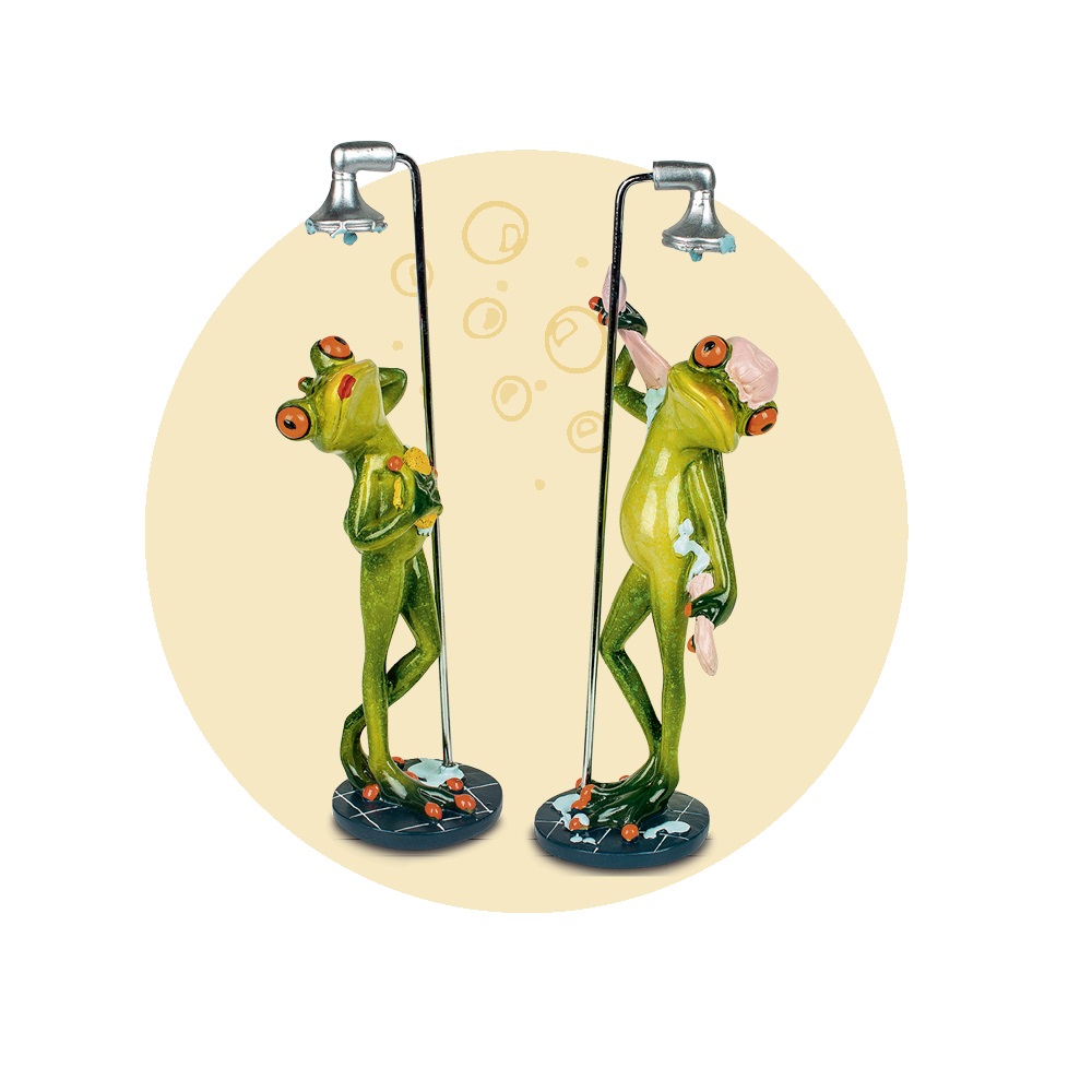 Formano Frosch unter der Dusche mit Duschhaube