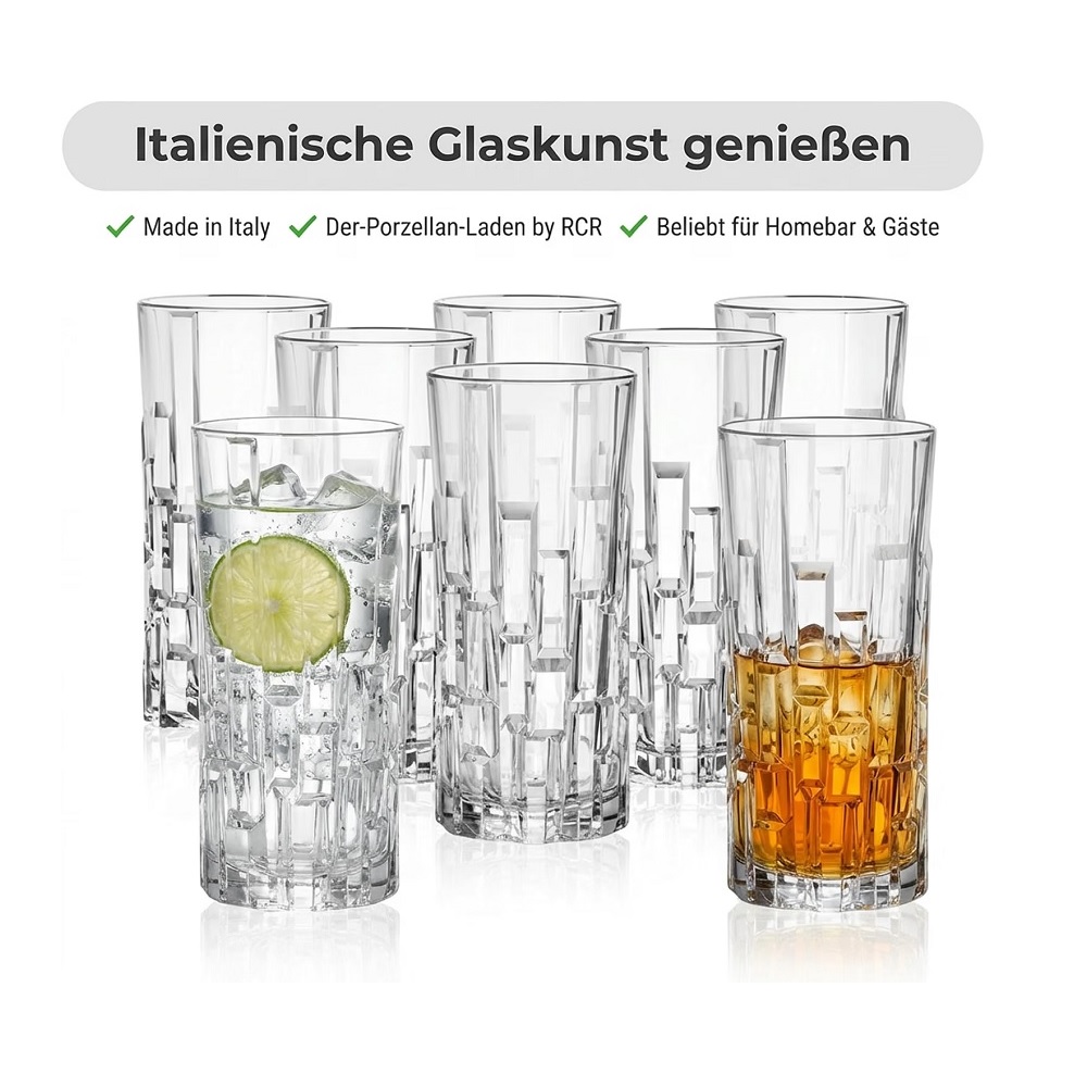 Der-Porzellan-Laden by RCR Etna Longdrinkgläser 340 ml 6er Set