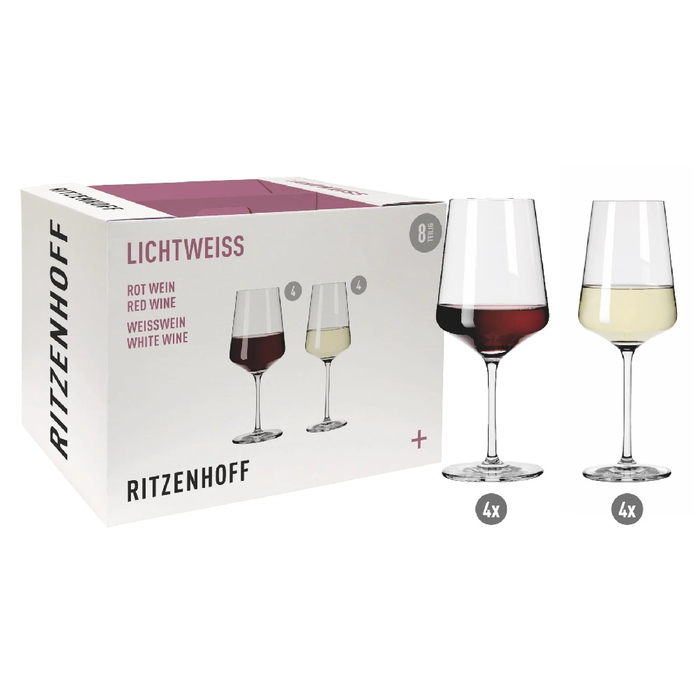 Ritzenhoff Lichtweiss Julie Rot/Weiß 8er-Set 2021