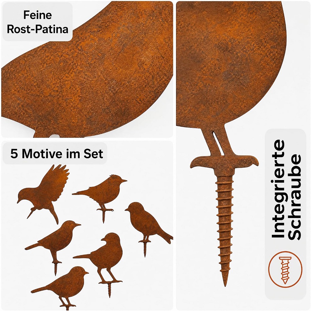Schraubvögel 5 verschiedene im Set