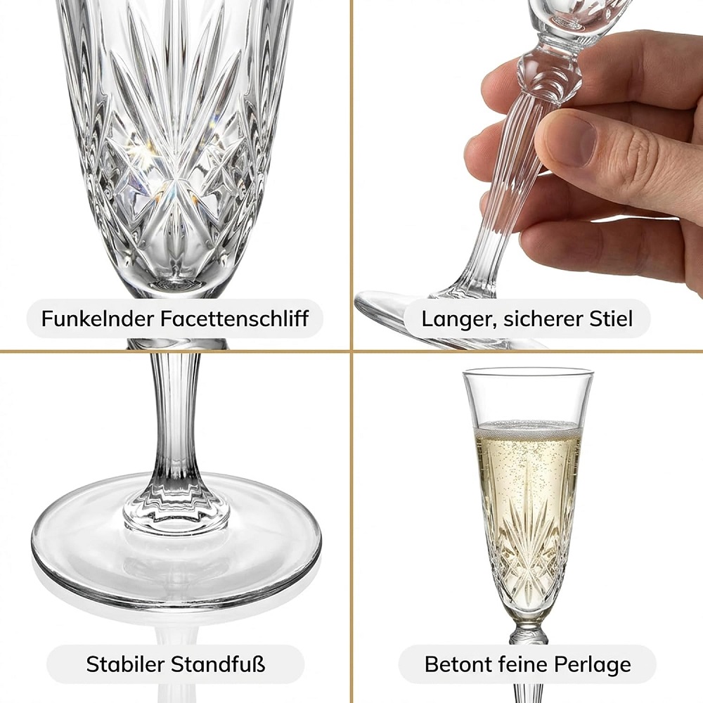 Der-Porzellan-Laden by RCR Melodia Champagnerkelch 160 ml 6er Set