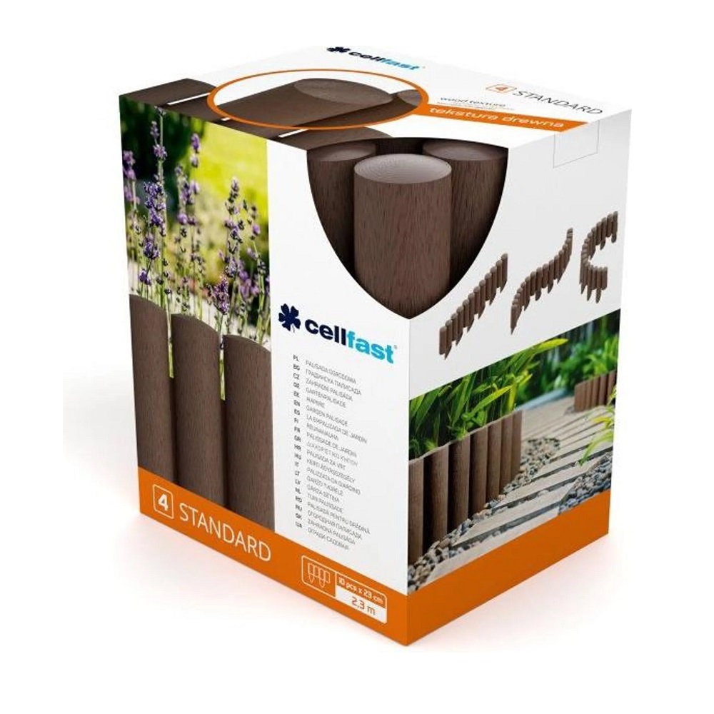 Cellfast Gartenpalisade STANDARD 2,3 m braun