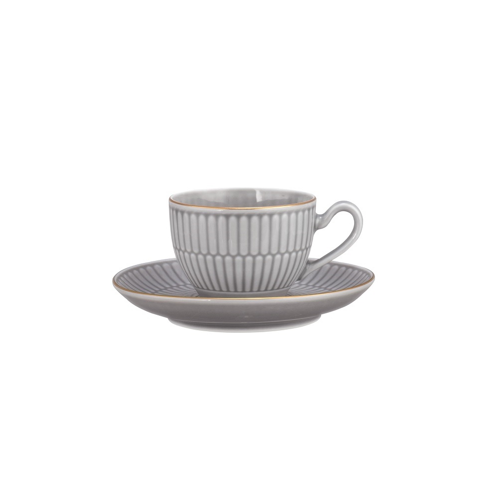 Seltmann Weiden Amina silbergrau/Goldrand Kombi-Untertasse klein 12 cm