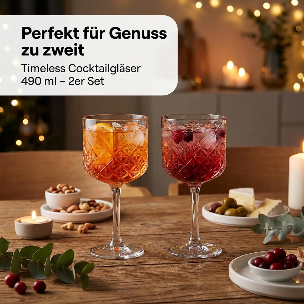 Der-Porzellan-Laden by Pasabahce Timeless Cocktailglas 490 ml 2er Set