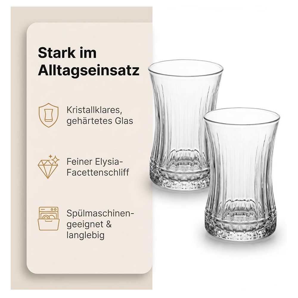 Der-Porzellan-Laden by Pasabahce Elysia Teeglas 170 ml 6er Set