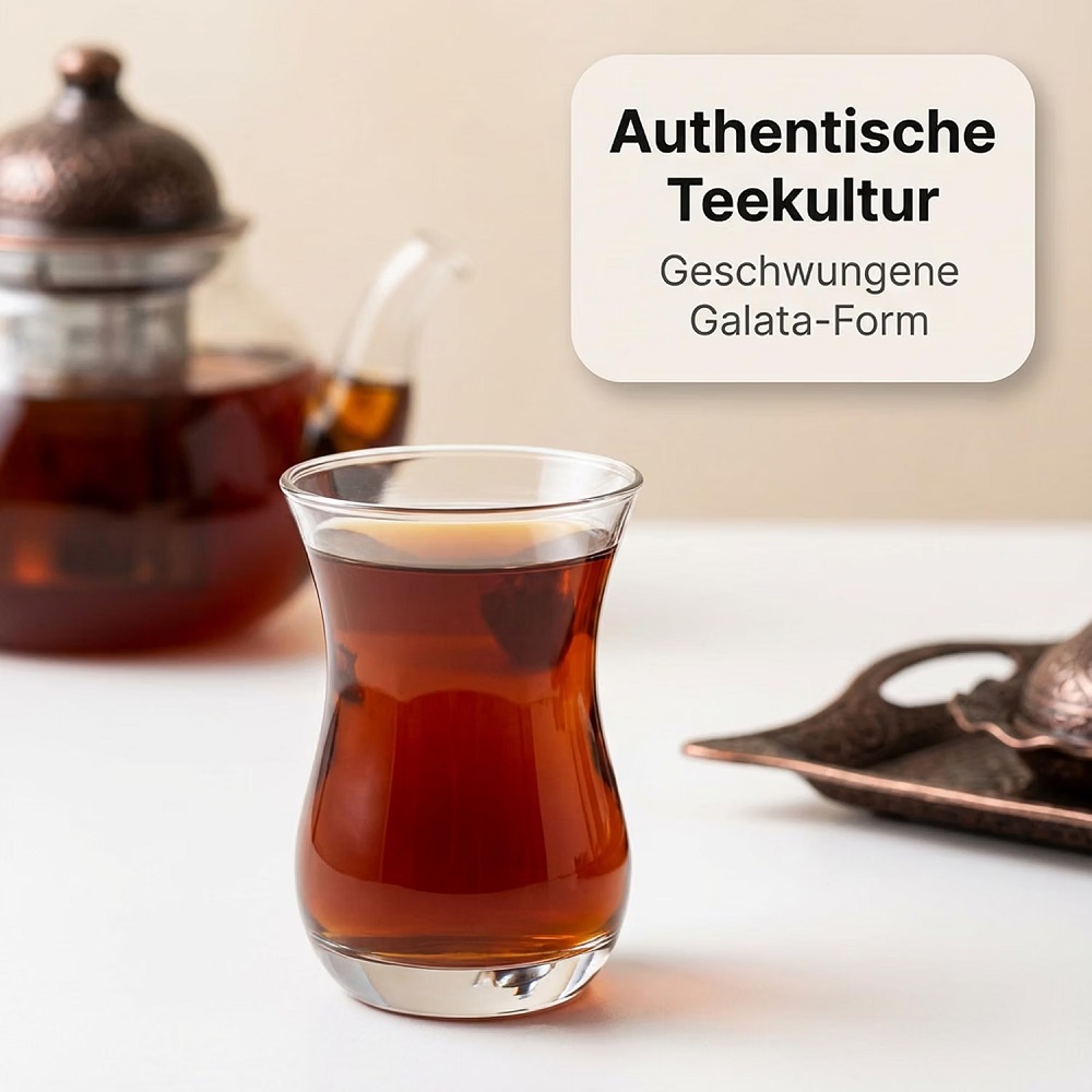 Der-Porzellan-Laden by Pasabahce Galata Teeglas 175 ml 6er Set