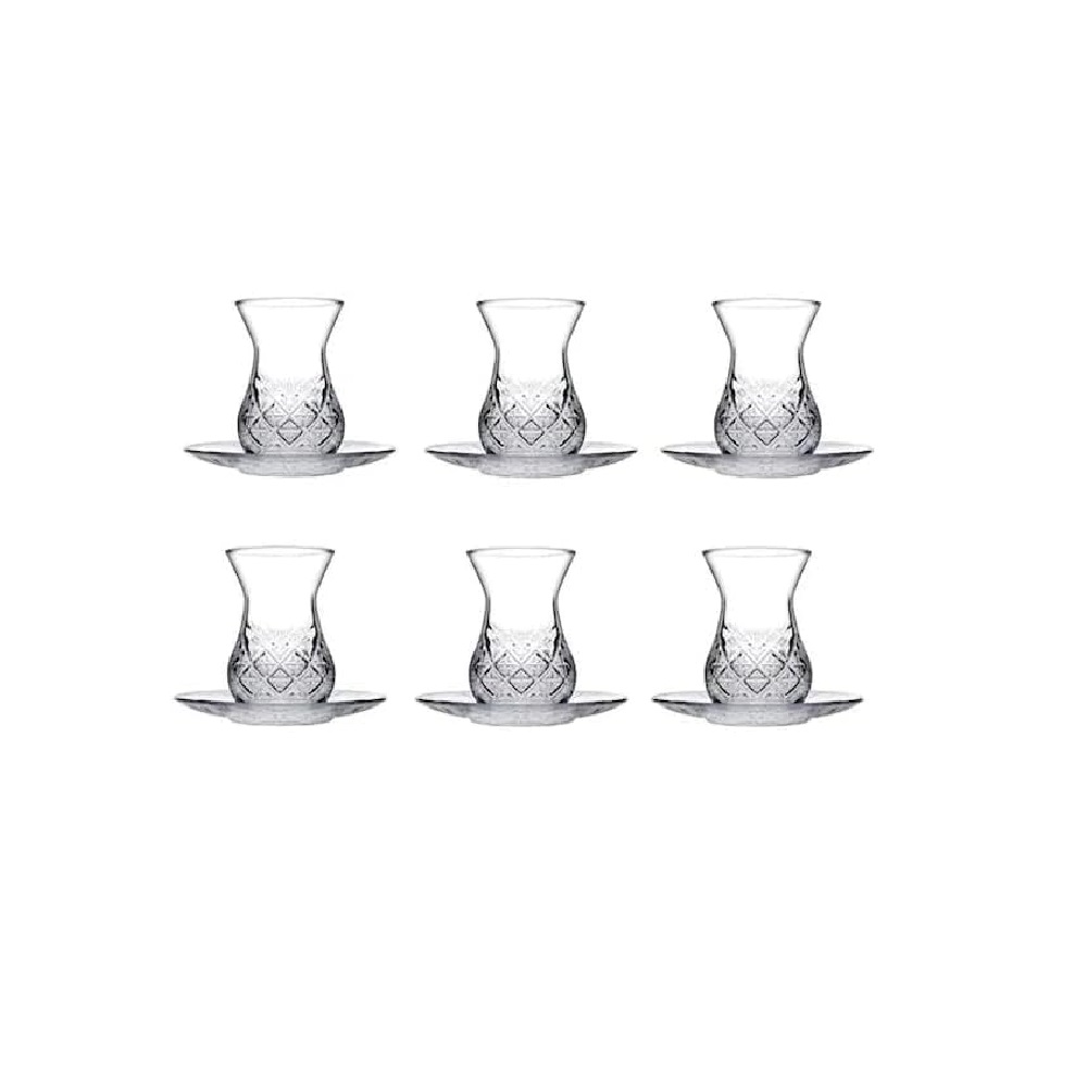 Der-Porzellan-Laden by Pasabahce Timeless Teeset Tasse mit Untertasse 12tlg.