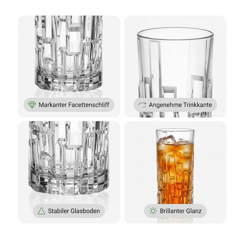 Der-Porzellan-Laden by RCR Etna Longdrinkgläser 340 ml 6er Set