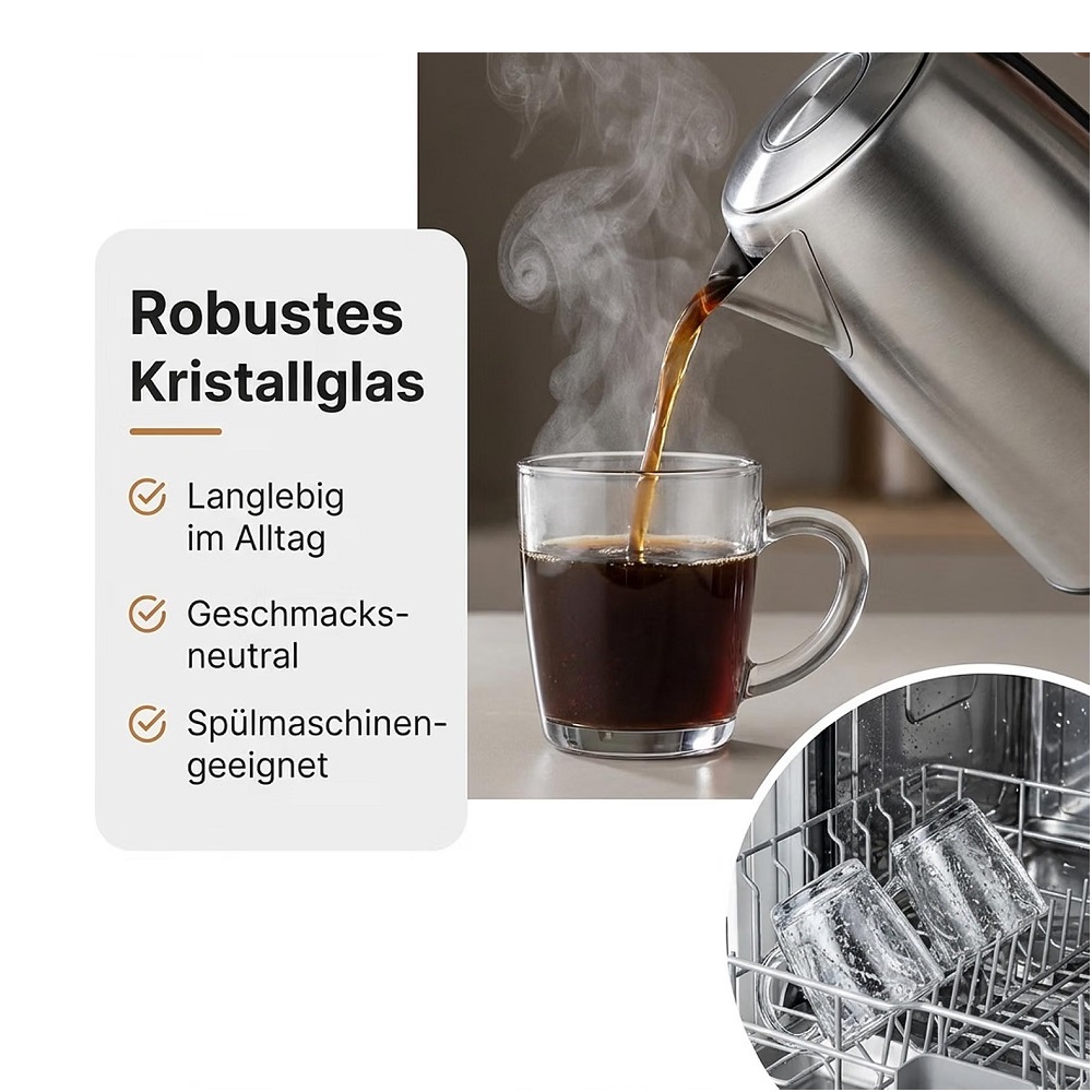 Der-Porzellan-Laden by Pasabahce Basic Henkeltasse 350 ml 6er Set