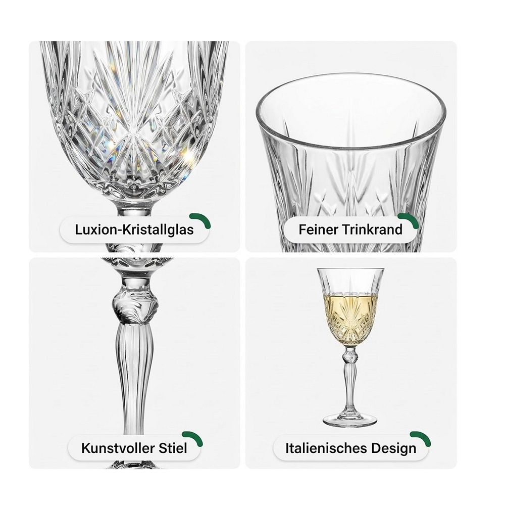 Der-Porzellan-Laden by RCR Melodia Goblet 3 Weißwein 210 ml 6er Set
