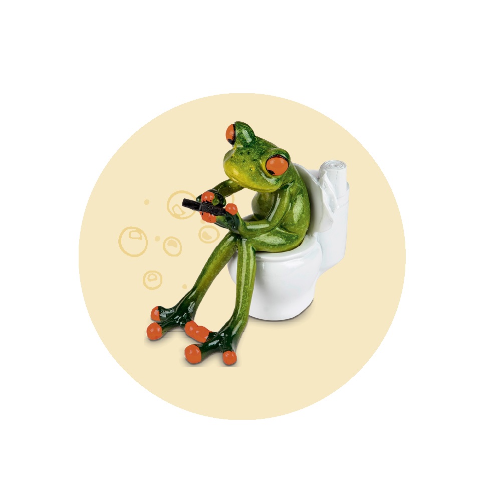Formano Frosch mit Handys auf WC