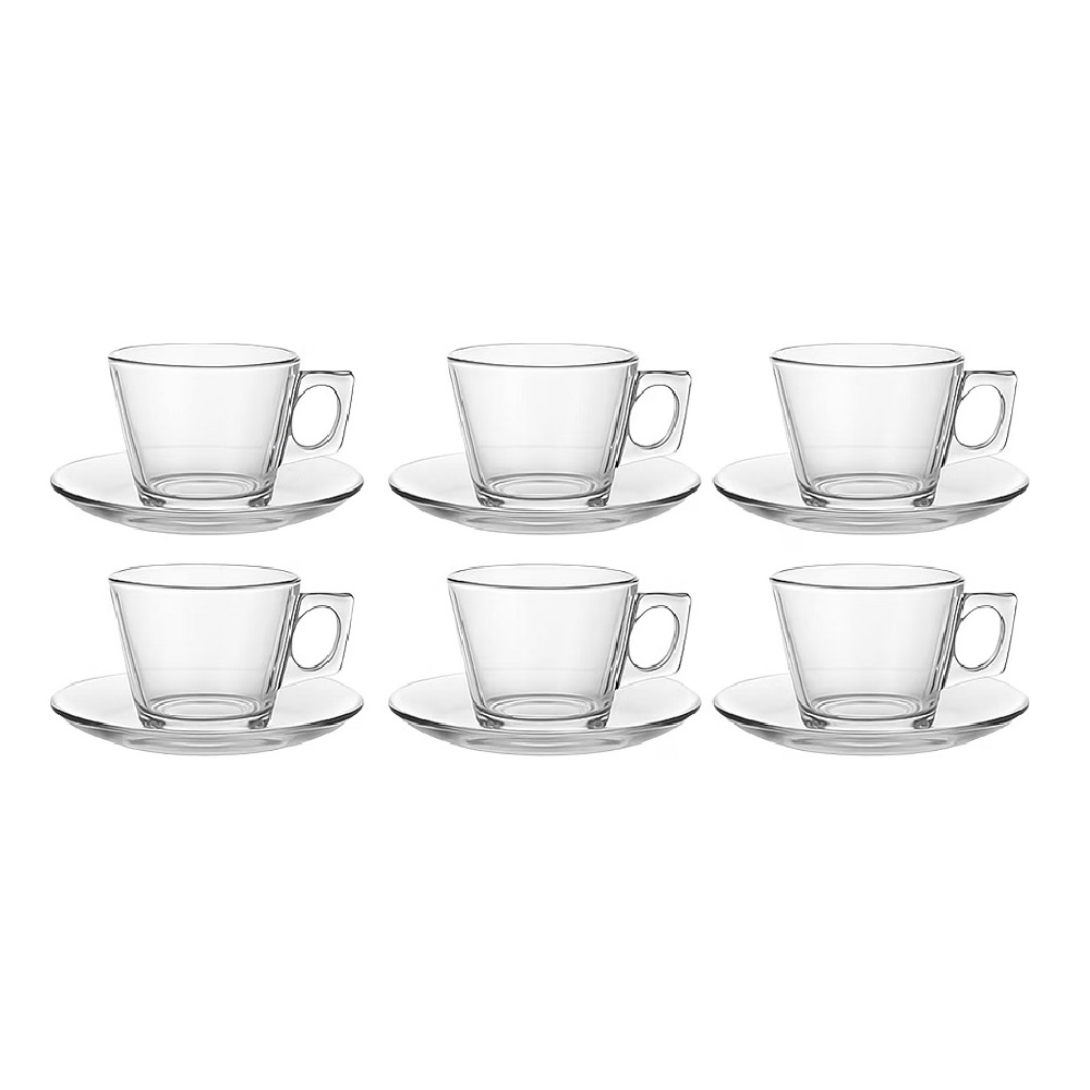 Der-Porzellan-Laden by Pasabahce Vela Kaffeetassenset Tasse und Untertasse 12tlg.