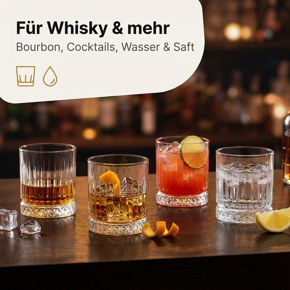 Der-Porzellan-Laden by Pasabahce Elysia Whiskyglas 210 ml 4er Set