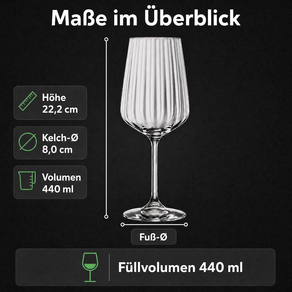 Der-Porzellan-Laden by Spiegelau Lifestyle Weißweinglas 440 ml 4er Set