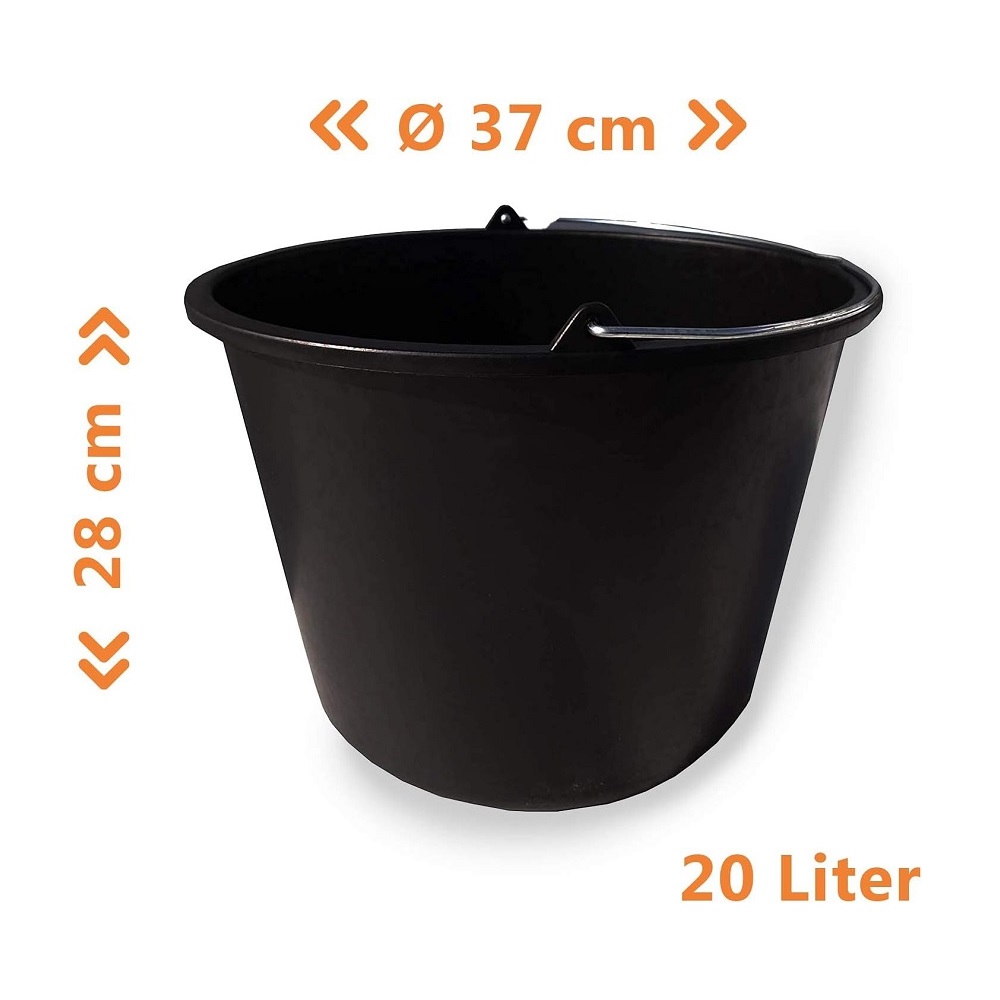 Prosperplast Eimer BUCKET 20 Liter - schwarz Set 5