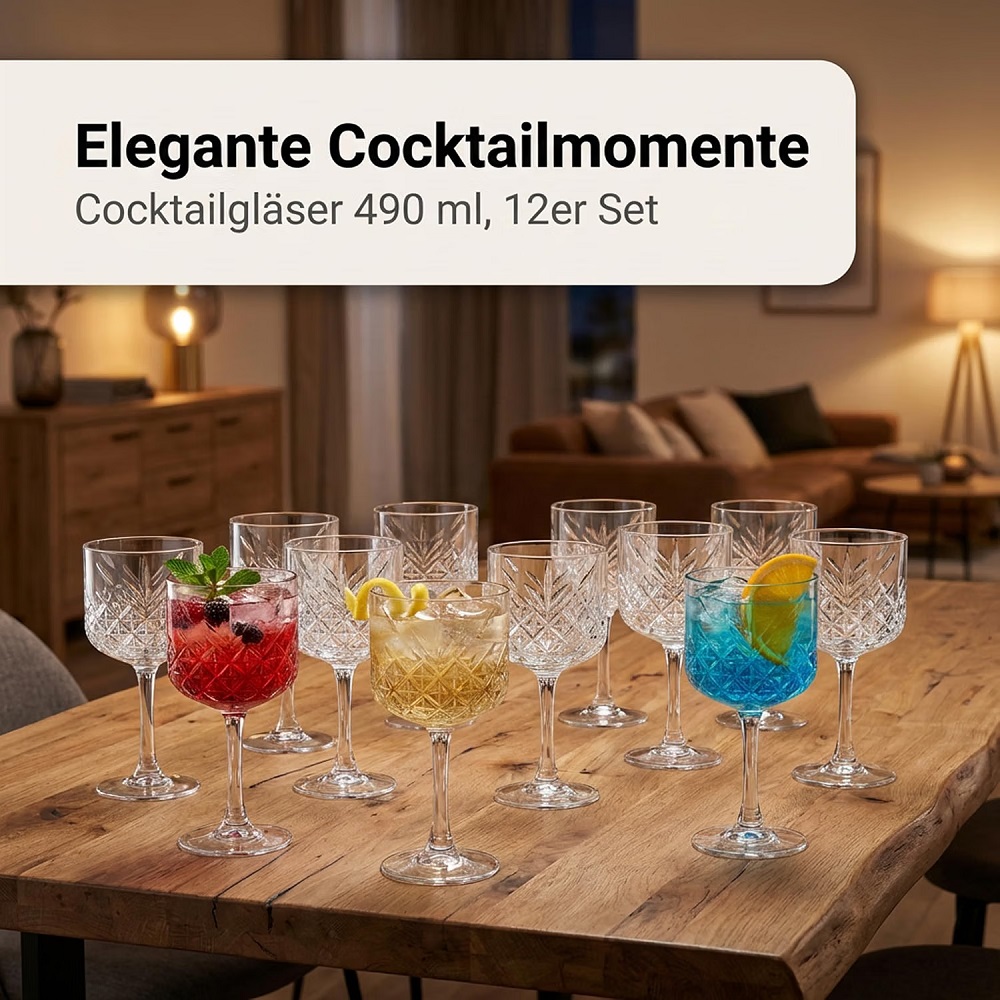 Der-Porzellan-Laden by Pasabahce Timeless Cocktailglas 490 ml 12er Set