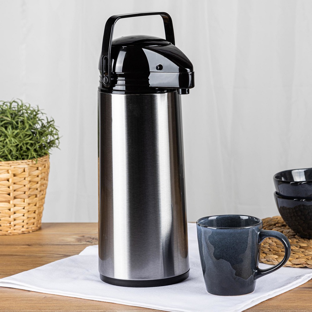 Haushalt International Airpot 1,9ltr - Mantel aus Edelstahl mit Glaszylinder innen