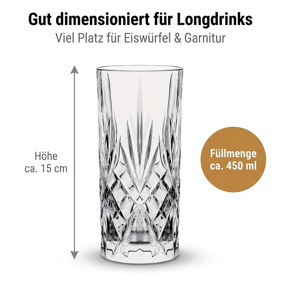 Der-Porzellan-Laden by Pasabahce Timeless Longdrink 450 ml 12er Set