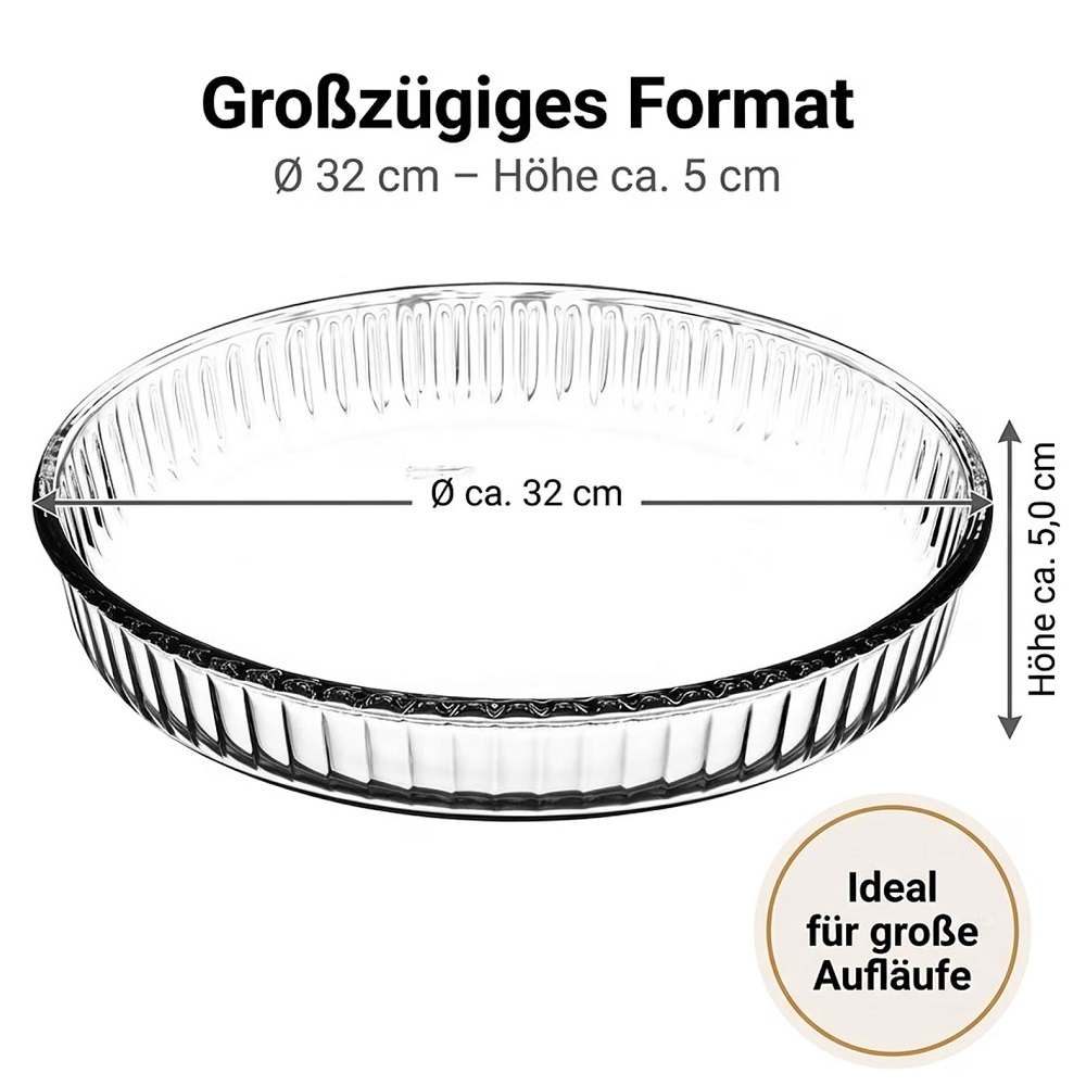 Der-Porzellan-Laden by Pasabahce Borcam Auflaufform rund Ø 32 cm