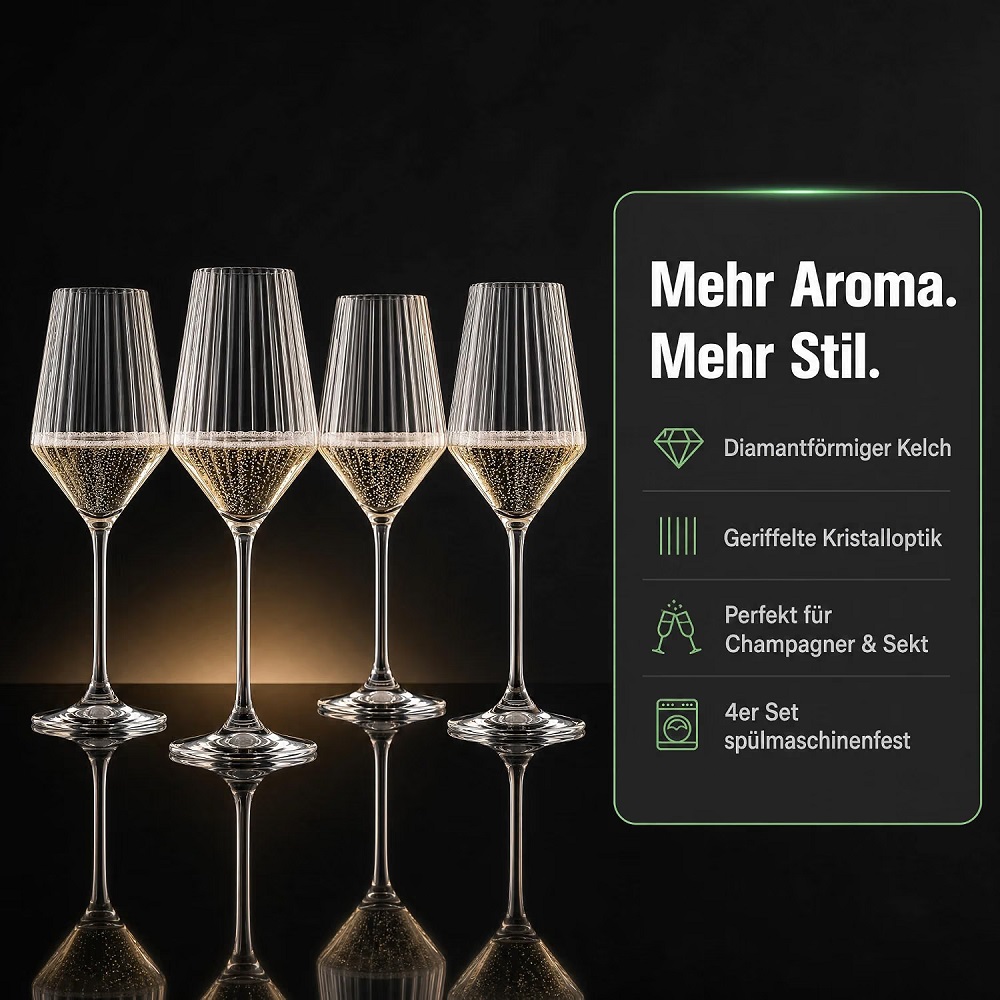 Der-Porzellan-Laden by Spiegelau Lifestyle Champagnerglas 310 ml 4er Set