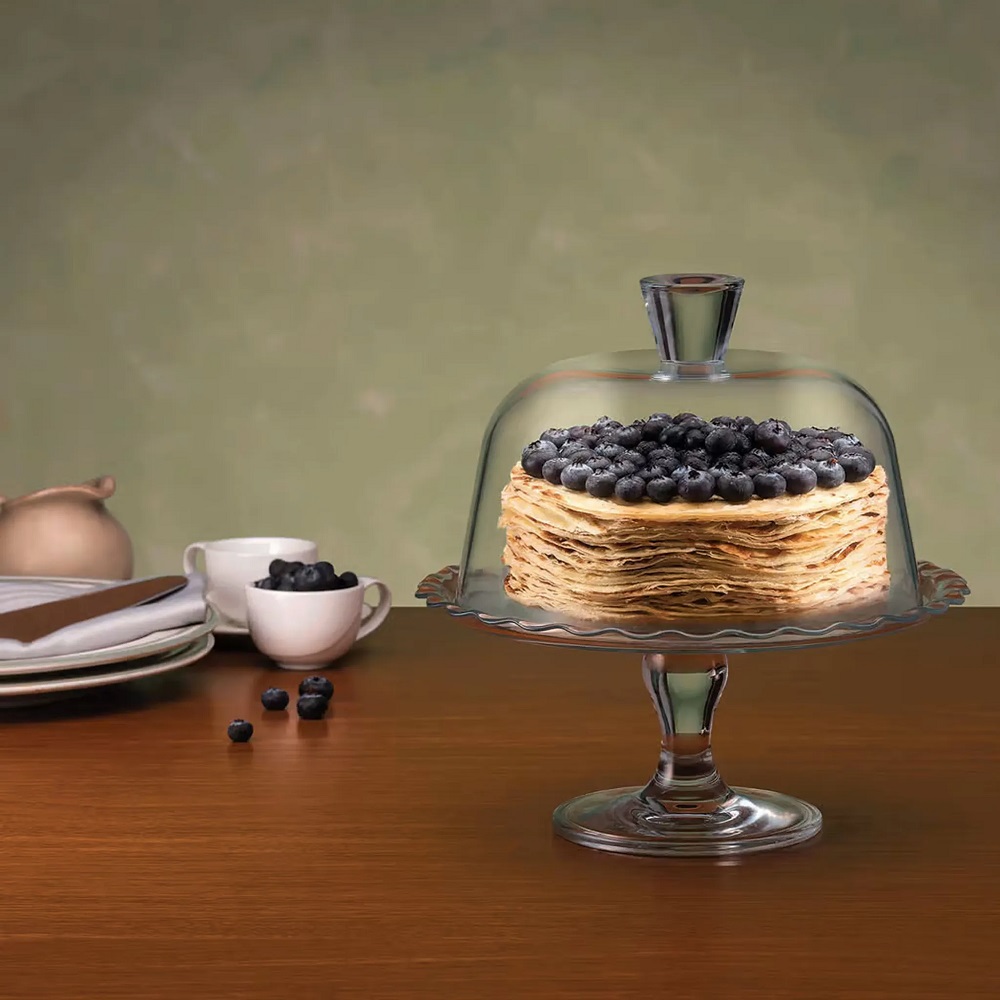 Pasabahce Patisserie Servierplatte auf Fuß mit Haube Ø 26,4 cm