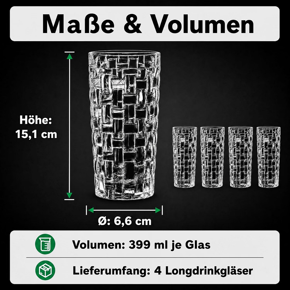 Der-Porzellan-Laden by Nachtmann Bossa Nova Longdrinkglas 4er Set