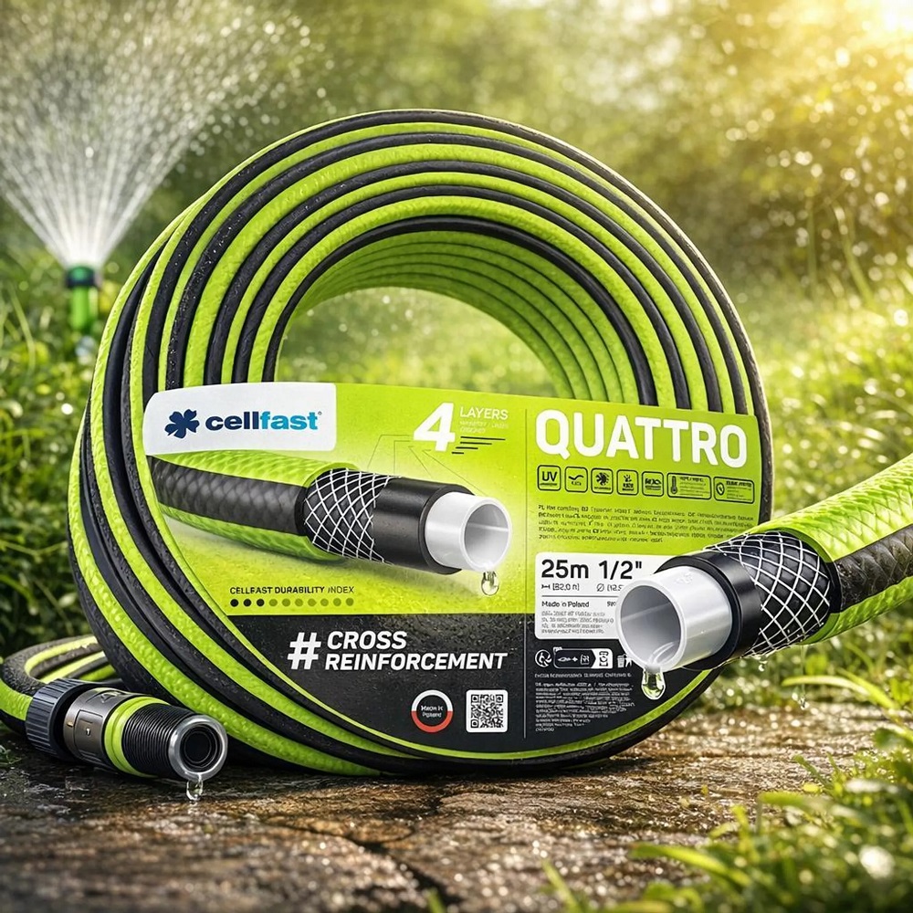 Cellfast Gartenschlauch QUATTRO 1/2" 25 m